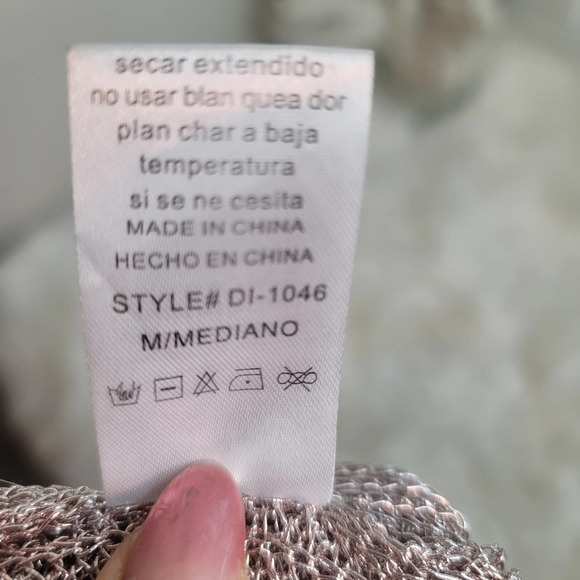 Codigo Mesh Distressed Metallic VNeck Sleeveless Open Front Dress - Picture 8 of 16